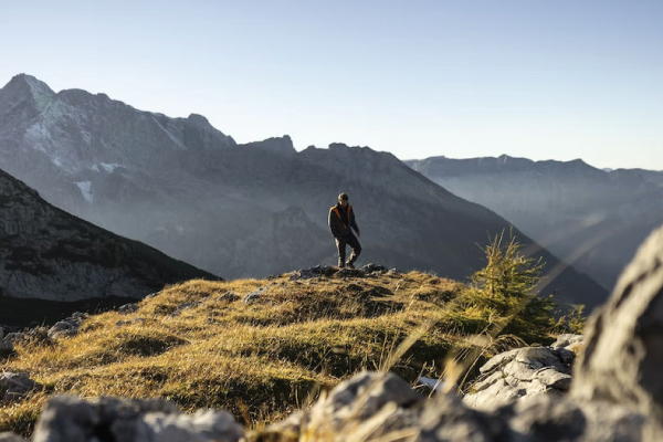 hiker on mountain