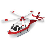 Red and White Helicopter