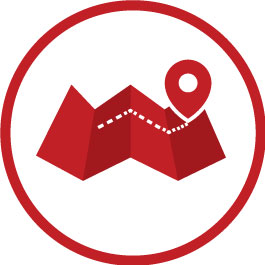Red Map Graphic With A Location Pin
