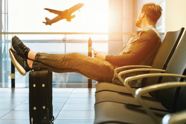 Man Waiting in Airport