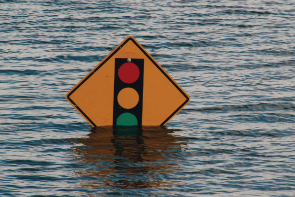 Street Sign Underwater