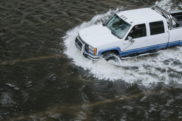 Truck Driving in Flood