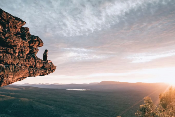 Hiker on the edge