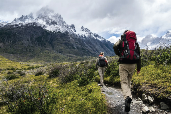 a couple hiking